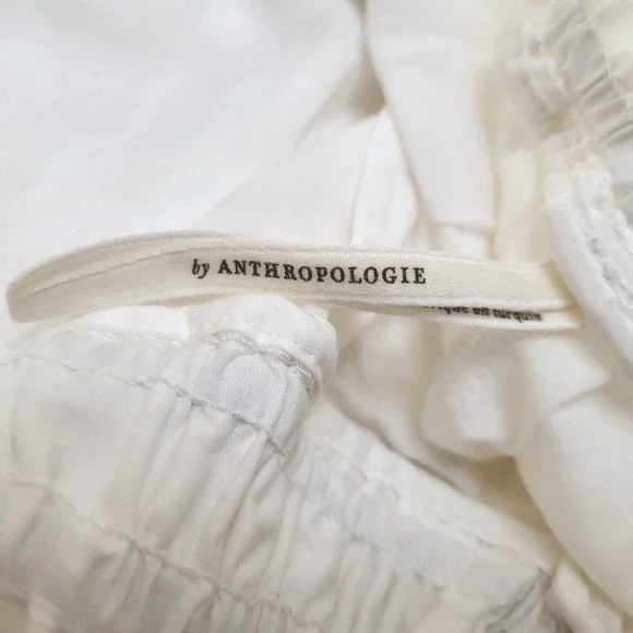 Anthropologie Somerset White Tiered Smocked Countrycore Cottage Maxi Skirt PM - Picture 5 of 9